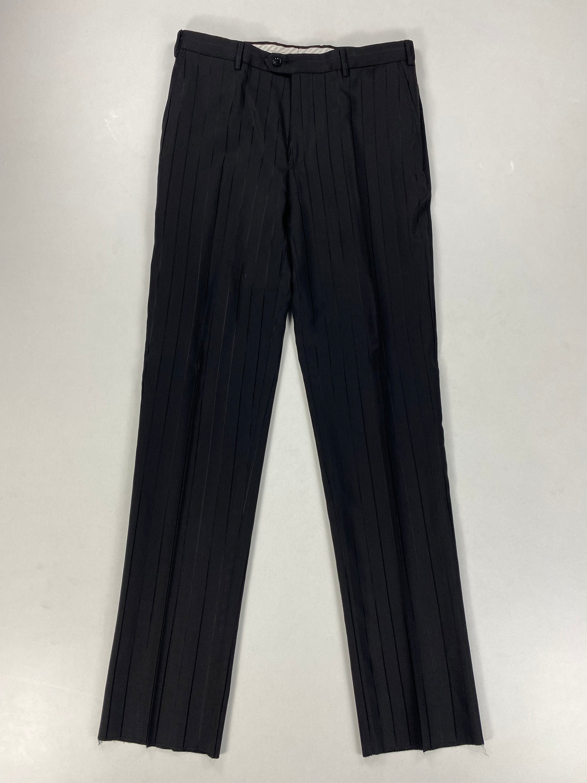 Pantalone Pal Zileri Cerimonia nero gessato lucido, vista frontale intera
