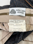 Pantalone Sartoriale Giorgio Reggiani Uomo Lana Vergine Tweed Blu Marrone Made in Italy