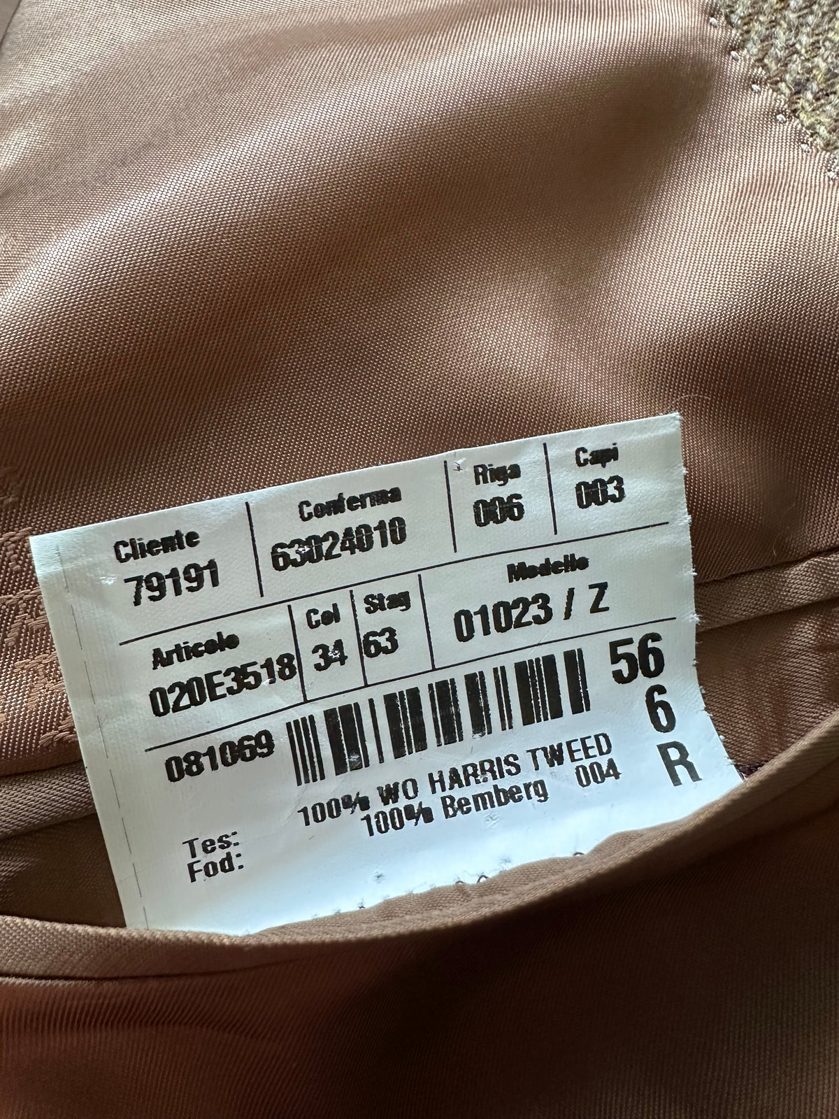 Giacca Berry London lana tartan marrone - Tg. 56