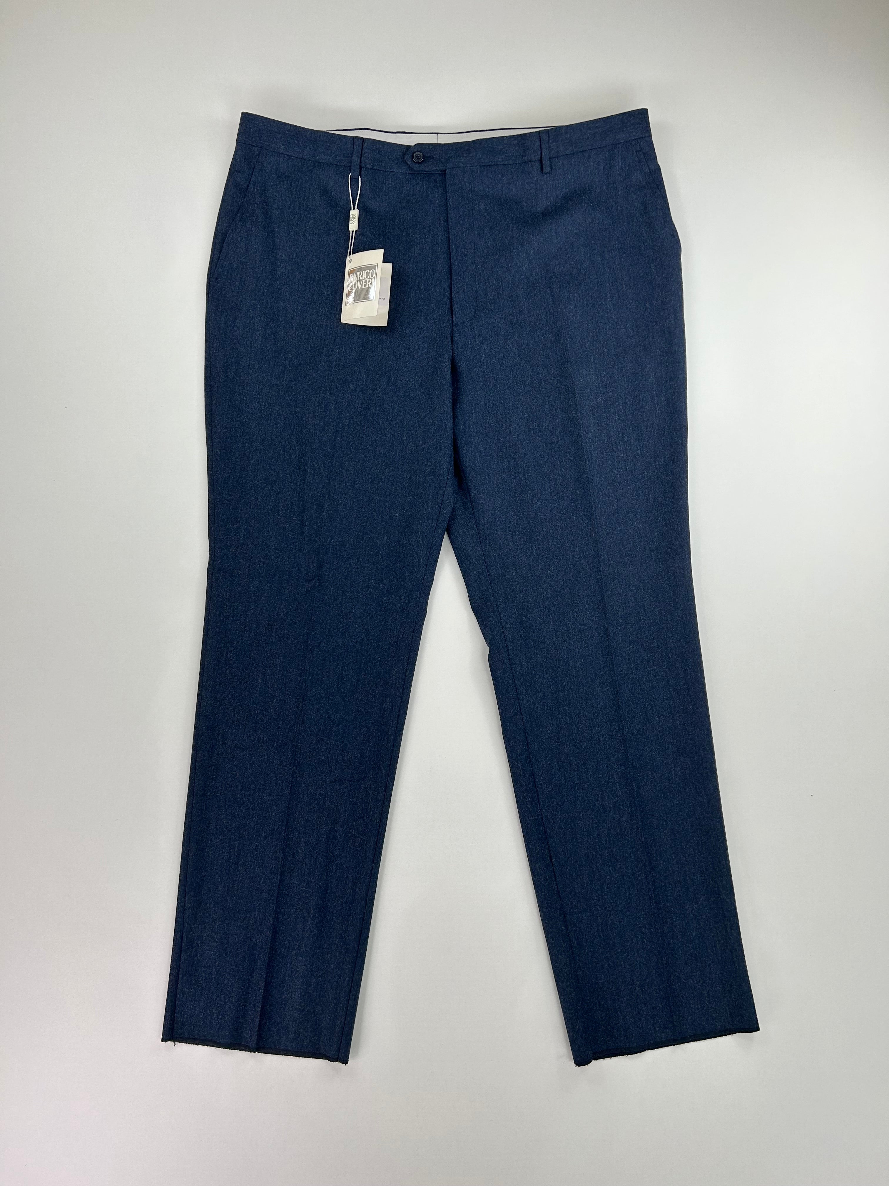 Pantalone sartoriale Enrico Coveri mid blue lana vergine, taglia IT 62 — IlBotteghino