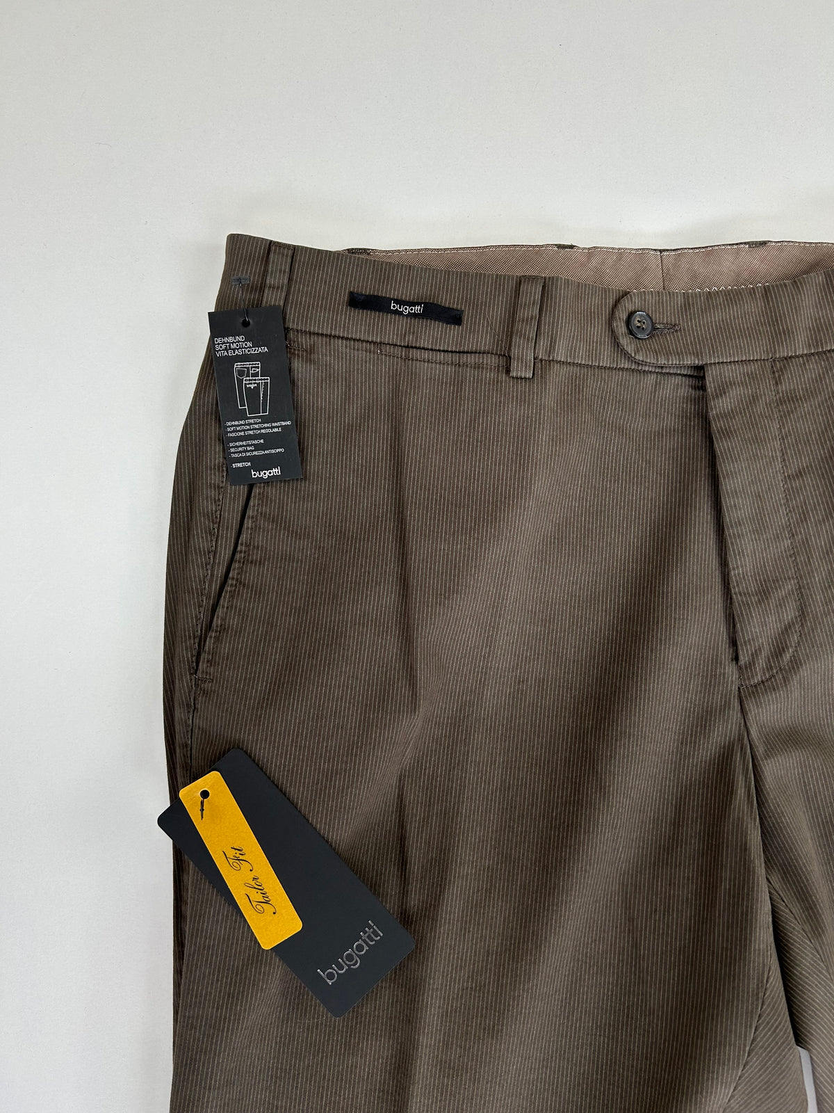 Bugatti pantalone marrone gessato — dettaglio fantasia — IlBotteghino