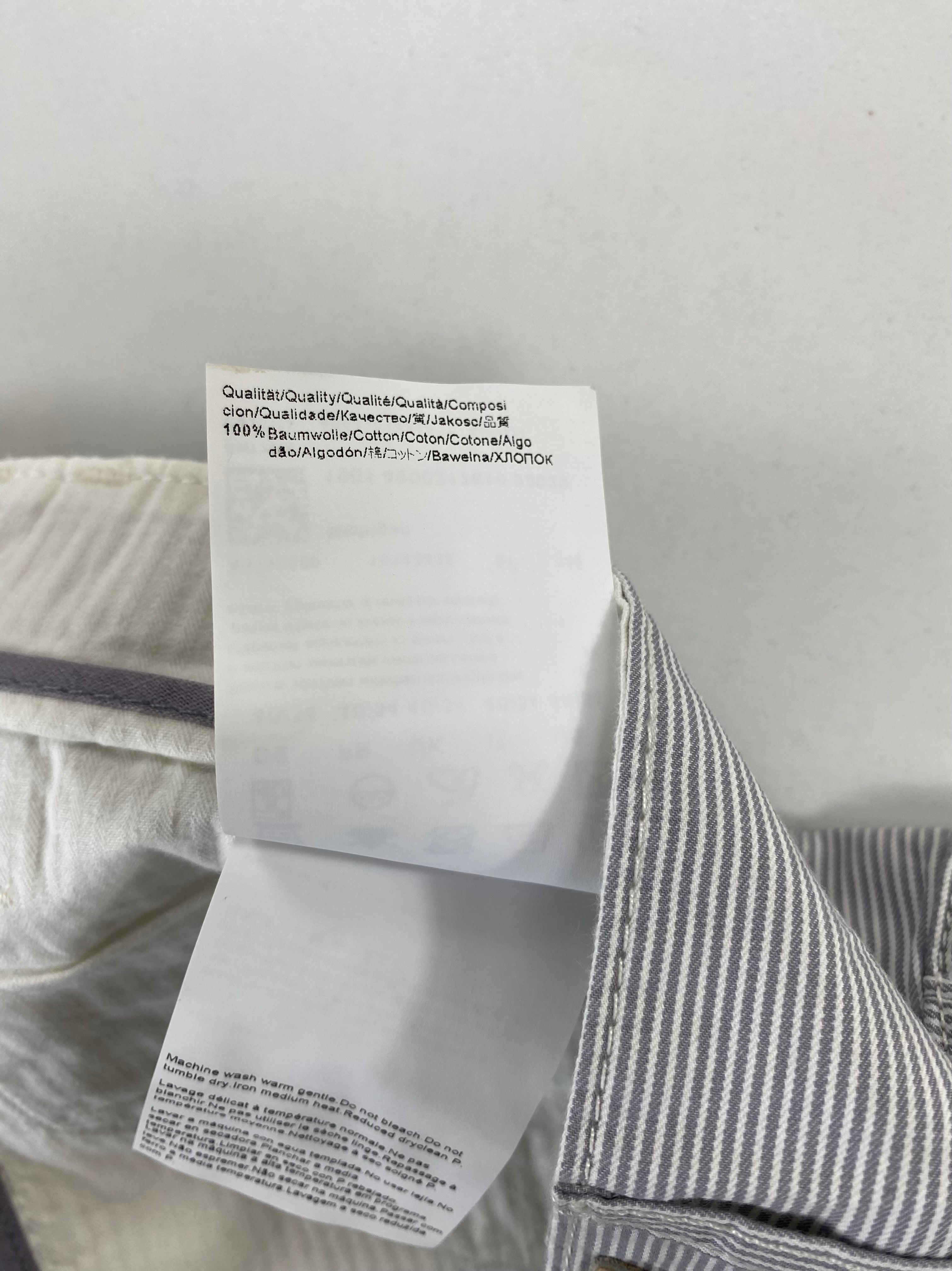 Pantalone Hugo Boss Michigan bianco righe grigie, cartellino originale