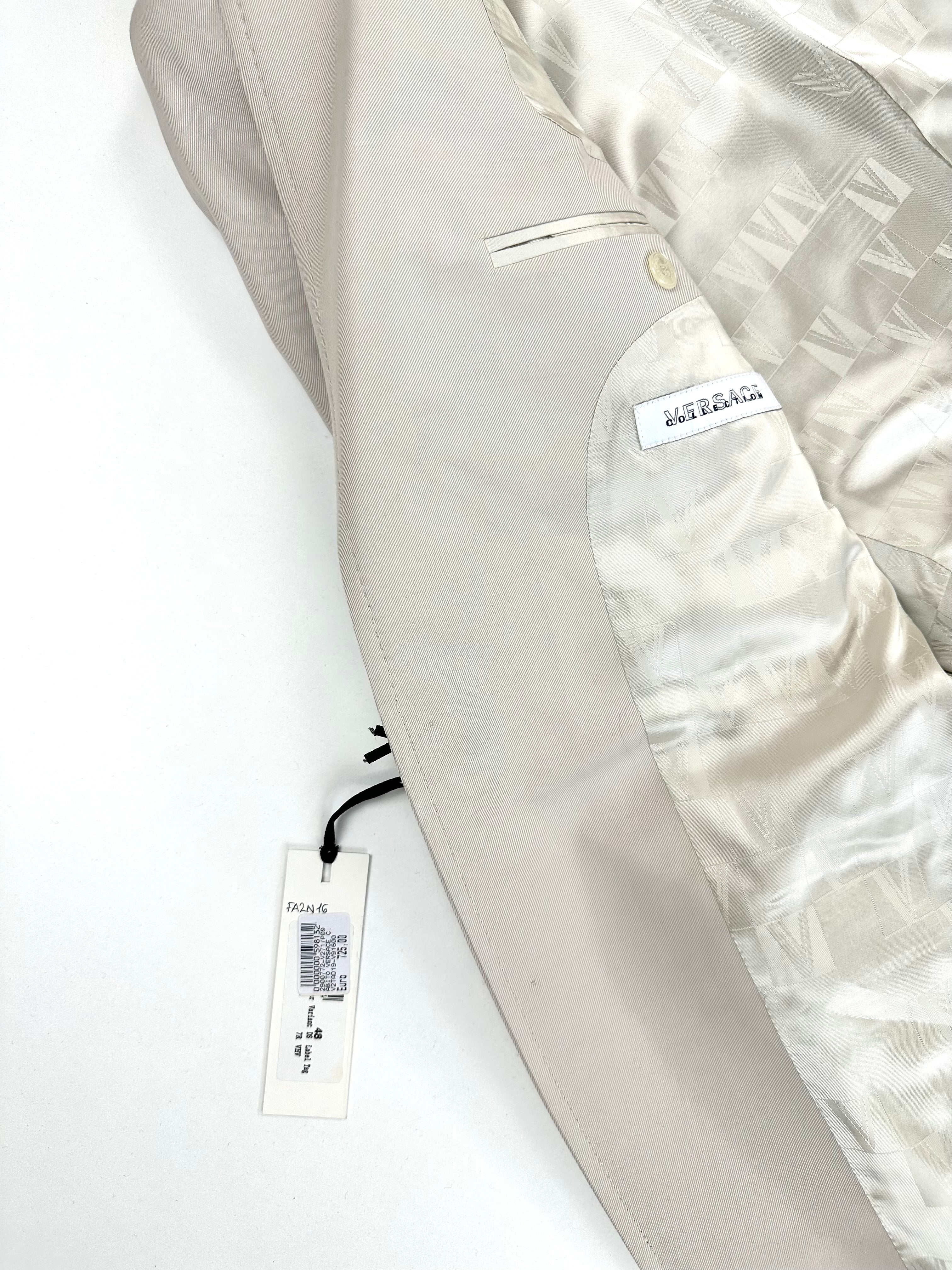 Completo Versace Collection panna - etichetta composizione 50% lana 50% viscosa