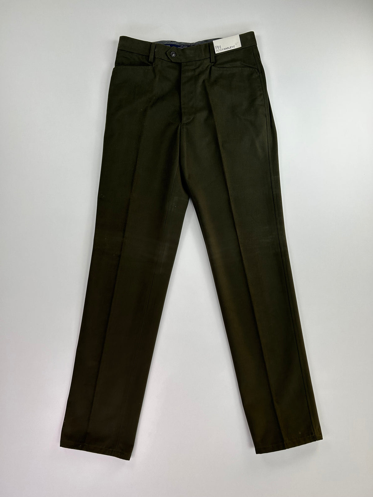 Peter Hadley pantalone verde — dettaglio tessuto — IlBotteghino