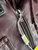 Versace Jeans Couture giubbotto in pelle bordeaux Made in Italy – M