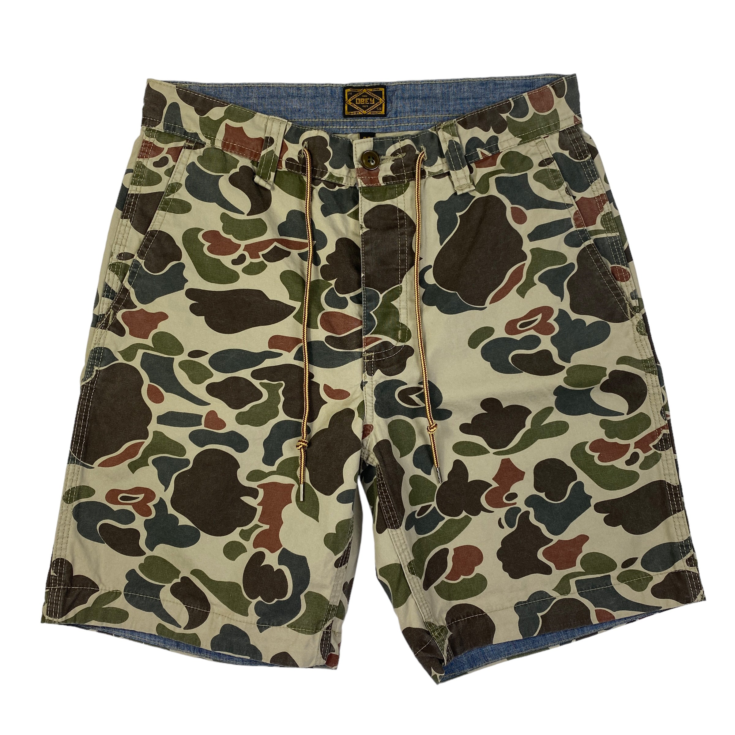 Short Obey camo verde fiori, taglia US 30 — IlBotteghino