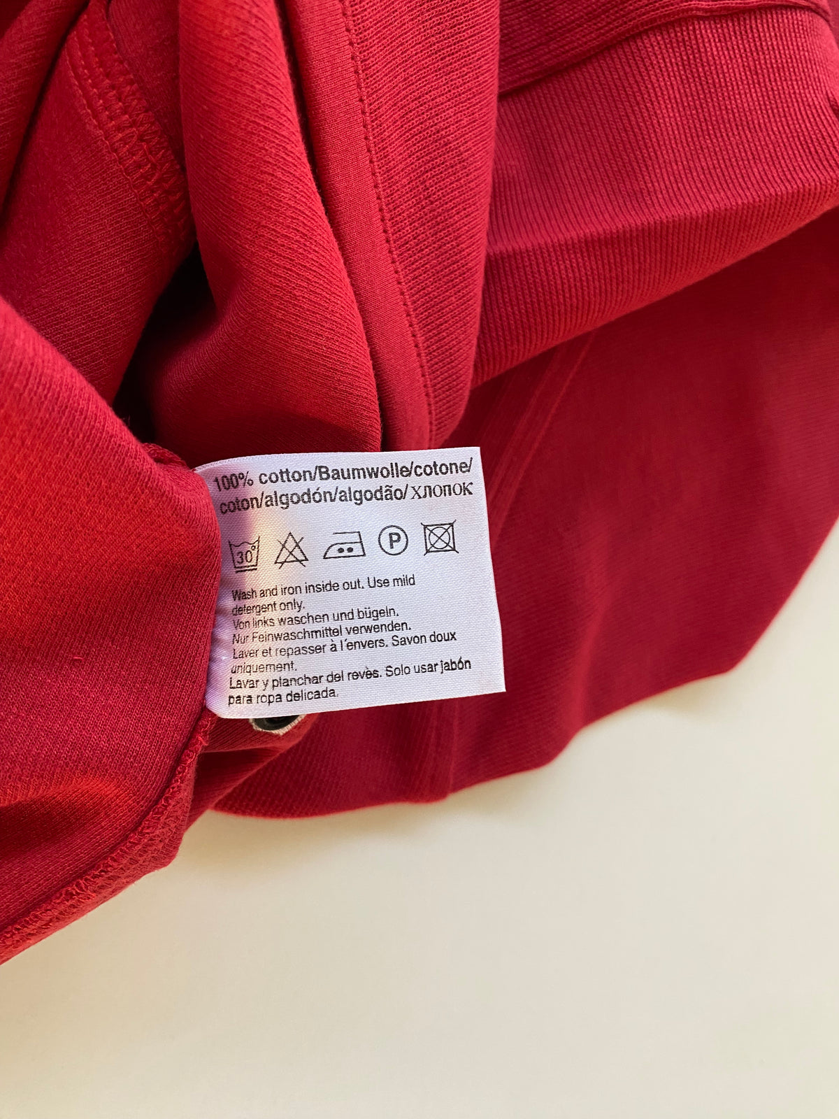 Polo Hugo Boss manica lunga rossa collo bianco - Tg. M