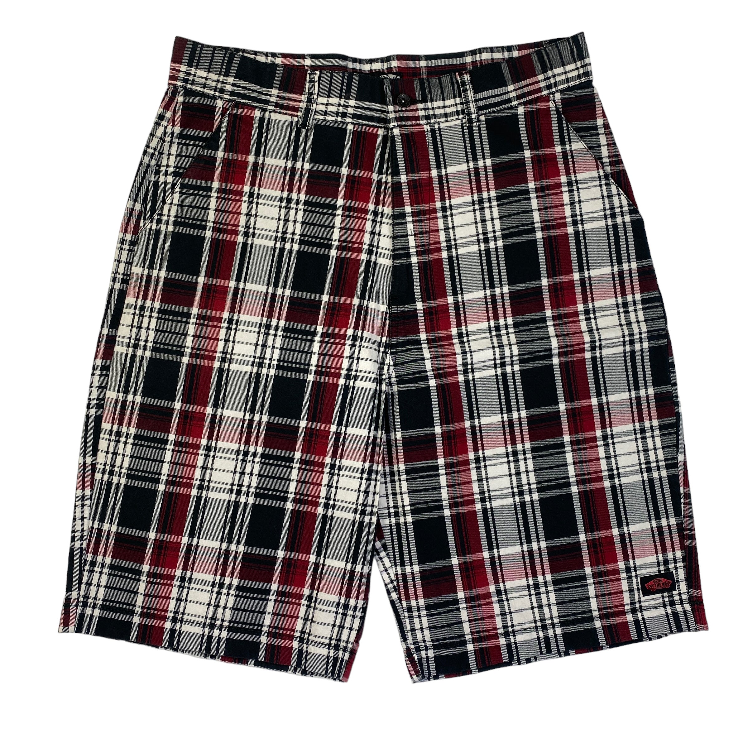 Short Vans a quadri grigio/rosso Quite Right, taglia US 32 — IlBotteghino