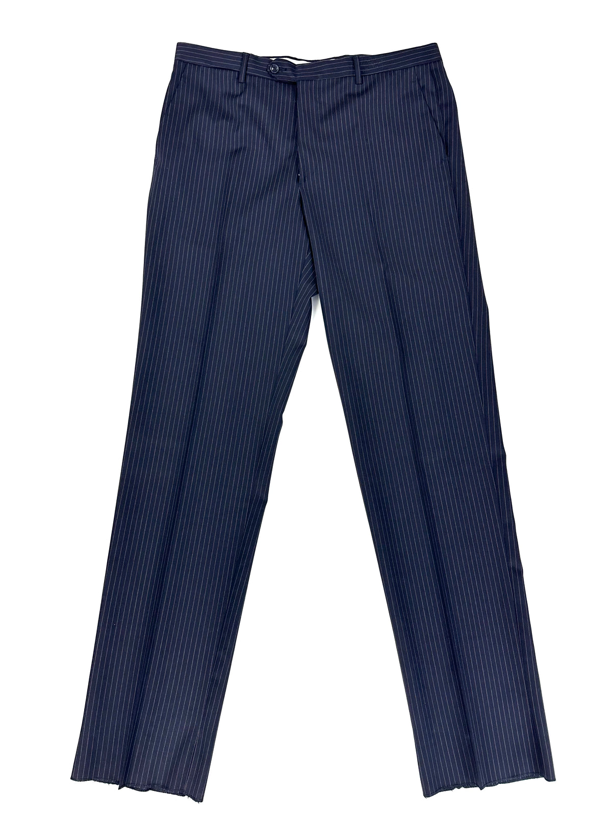 Pantalone Garrett's blu navy gessato steso per intero