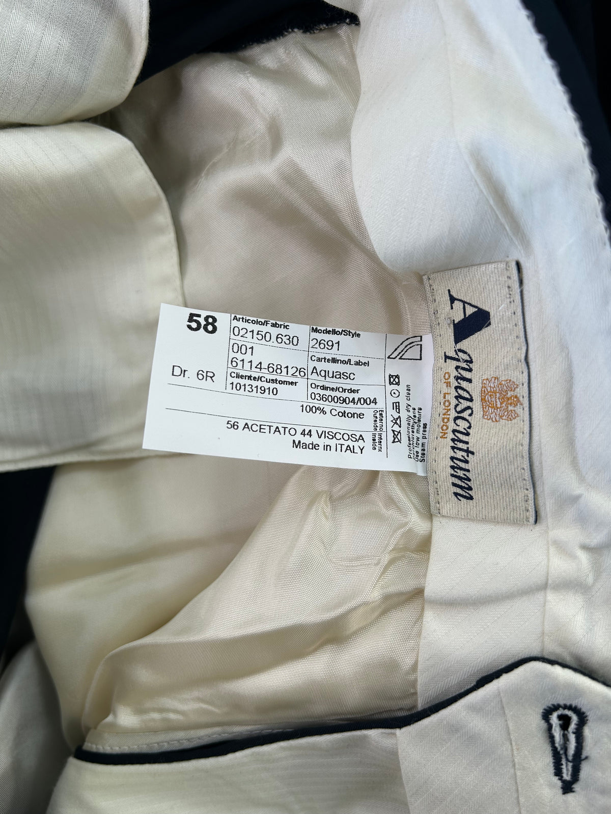Aquascutum pantalone blu notte — dettaglio tasca — IlBotteghino