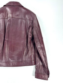 Versace Jeans Couture giubbotto in pelle bordeaux Made in Italy – M