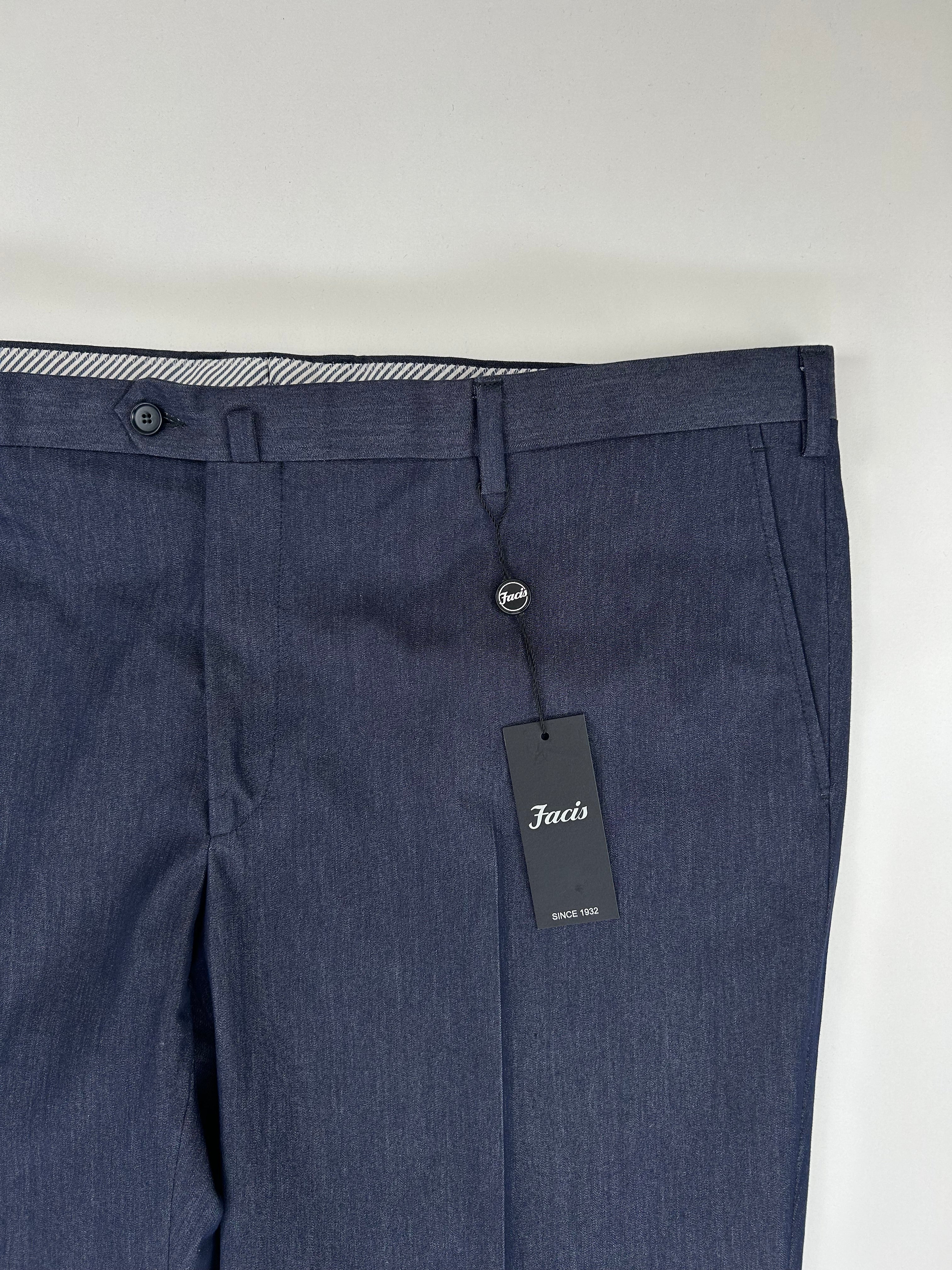 Facis pantalone dark blue — dettaglio tessuto — IlBotteghino