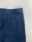 Pantalone Hugo Boss Cabana-N lino blu, dettaglio tasche laterali