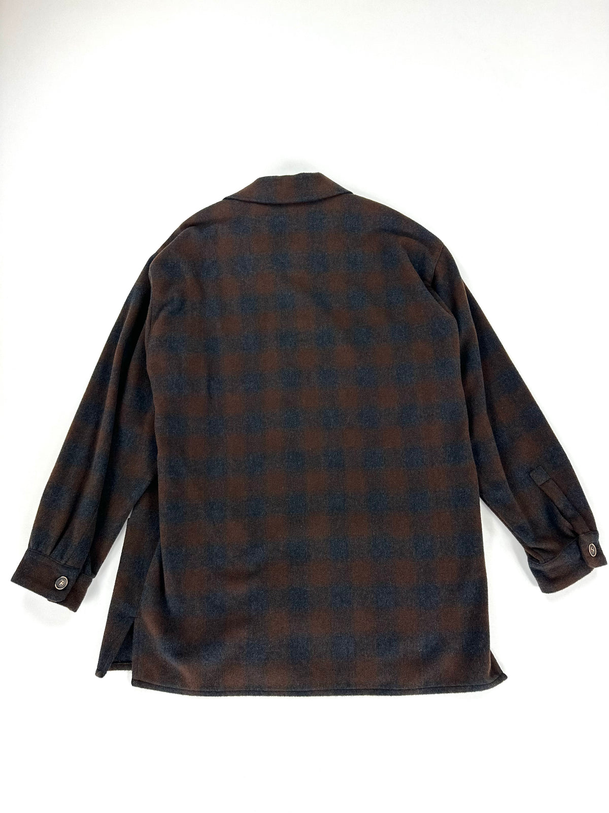 Camicia giacca Millibar a quadri marrone e antracite, vista posteriore intera