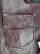 Versace Jeans Couture giubbotto in pelle bordeaux Made in Italy – M