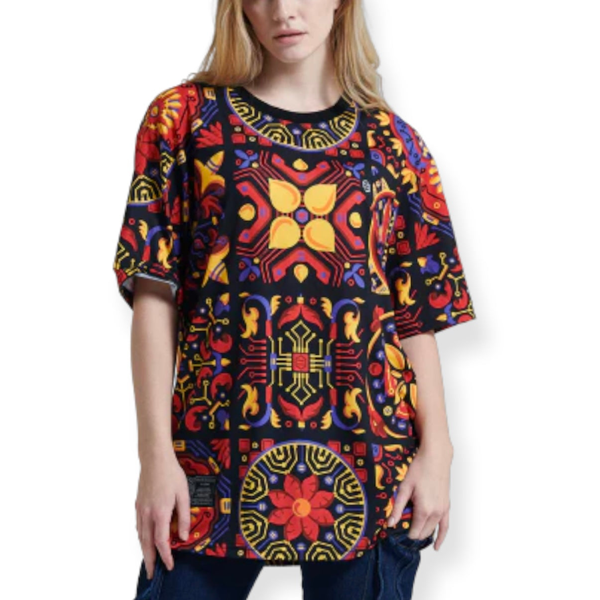 Dolly Noire t-shirt Maioliche Rosse — stampa all-over d'archivio — IlBotteghino