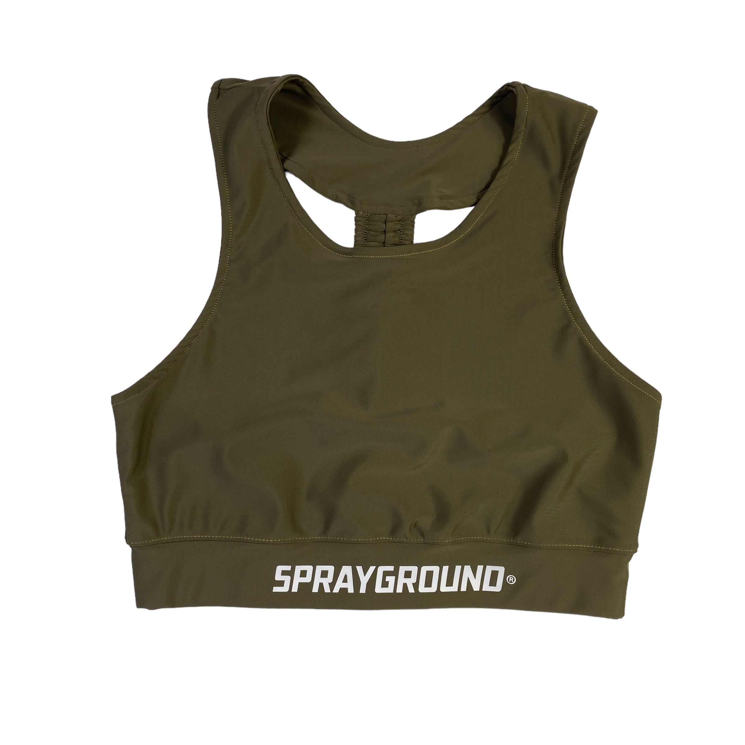 Top sportivo Sprayground verde militare, taglie XS e M — IlBotteghino