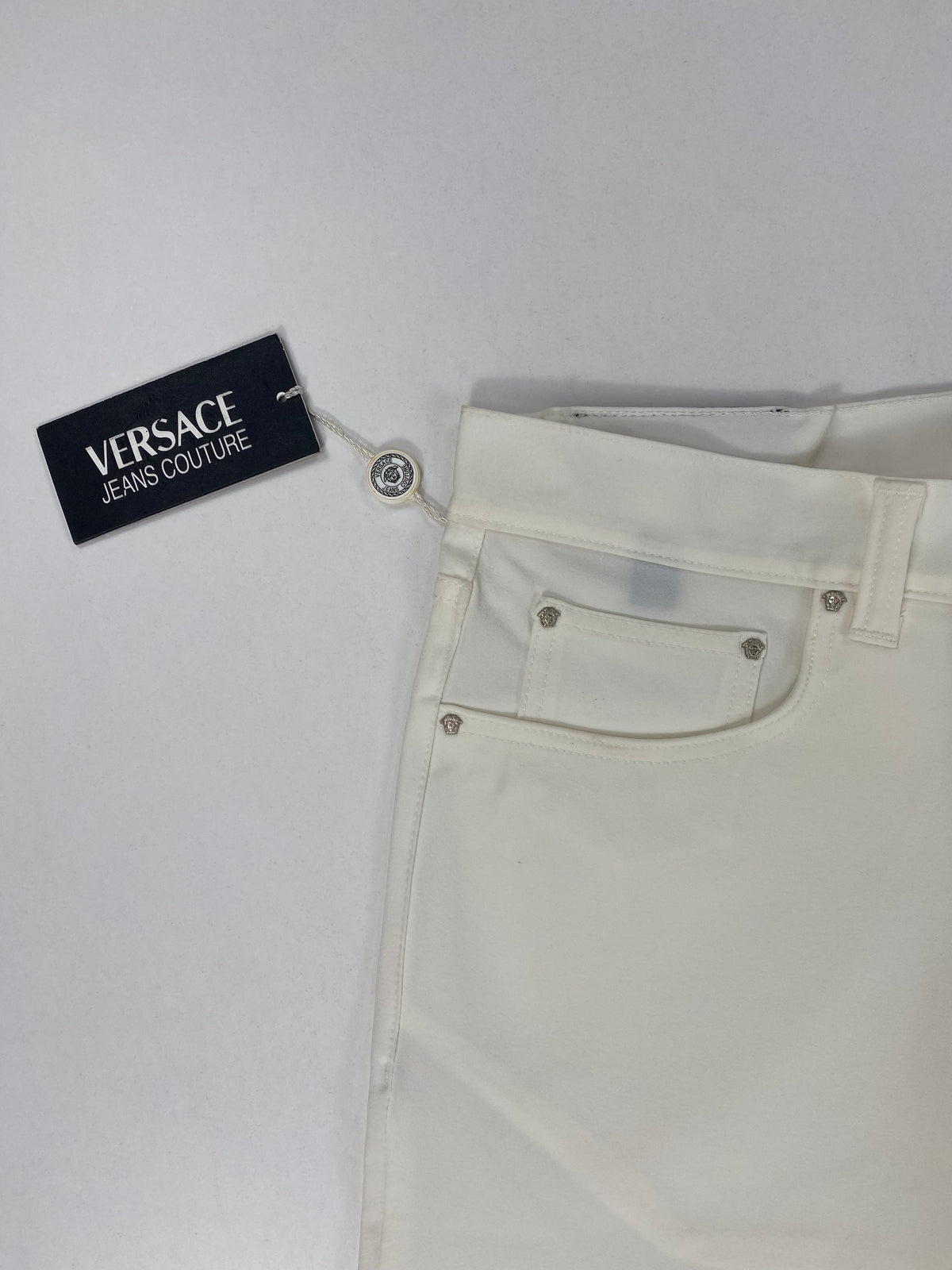 Versace Jeans Couture Pantalone Cinque Tasche Bianco Stretch Regular Fit – foto 4 di 11