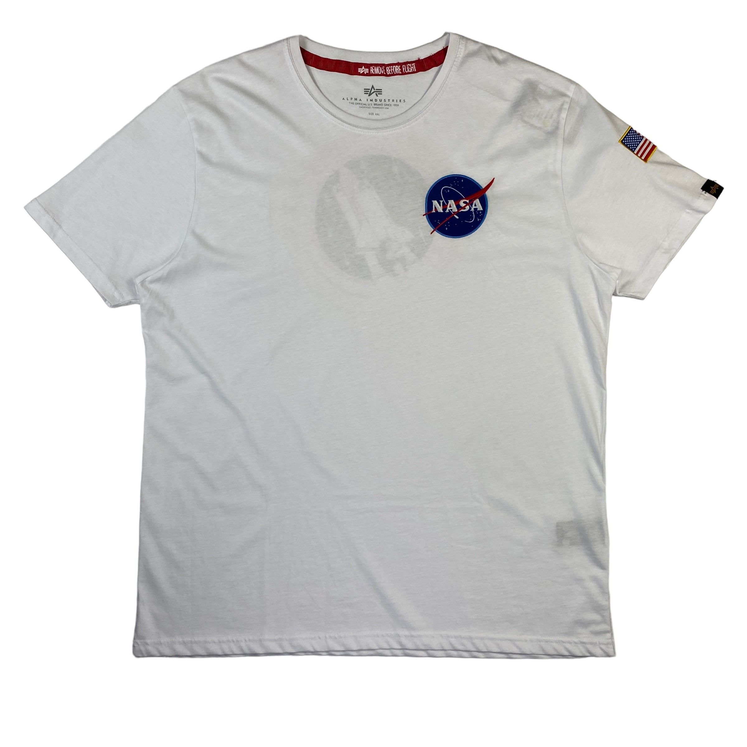 T-shirt Alpha Industries bianca Nasa, taglia XXL — IlBotteghino
