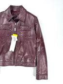 Versace Jeans Couture giubbotto in pelle bordeaux Made in Italy – M