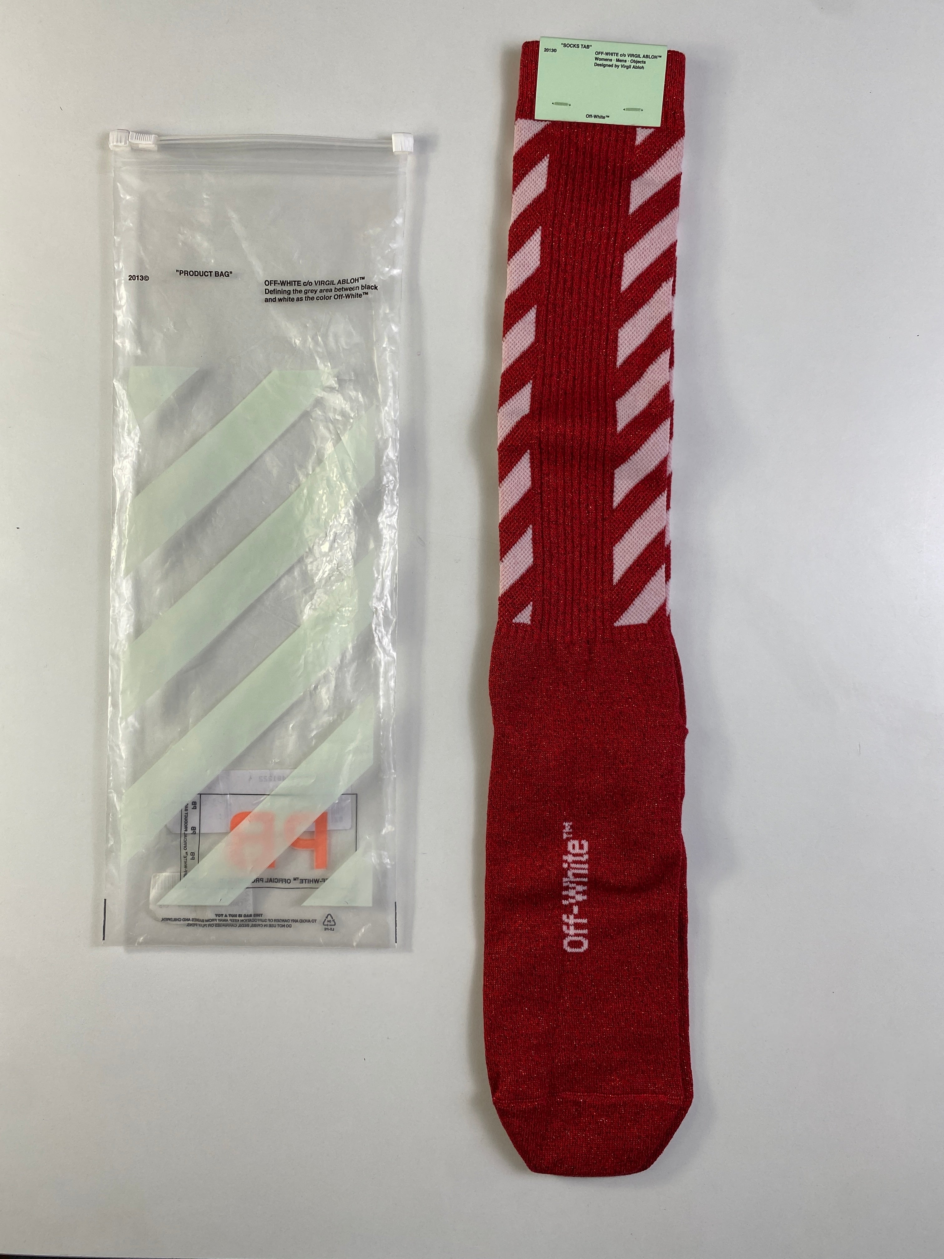 Calzetti Off-White rosso brillantinato, taglia unica — IlBotteghino