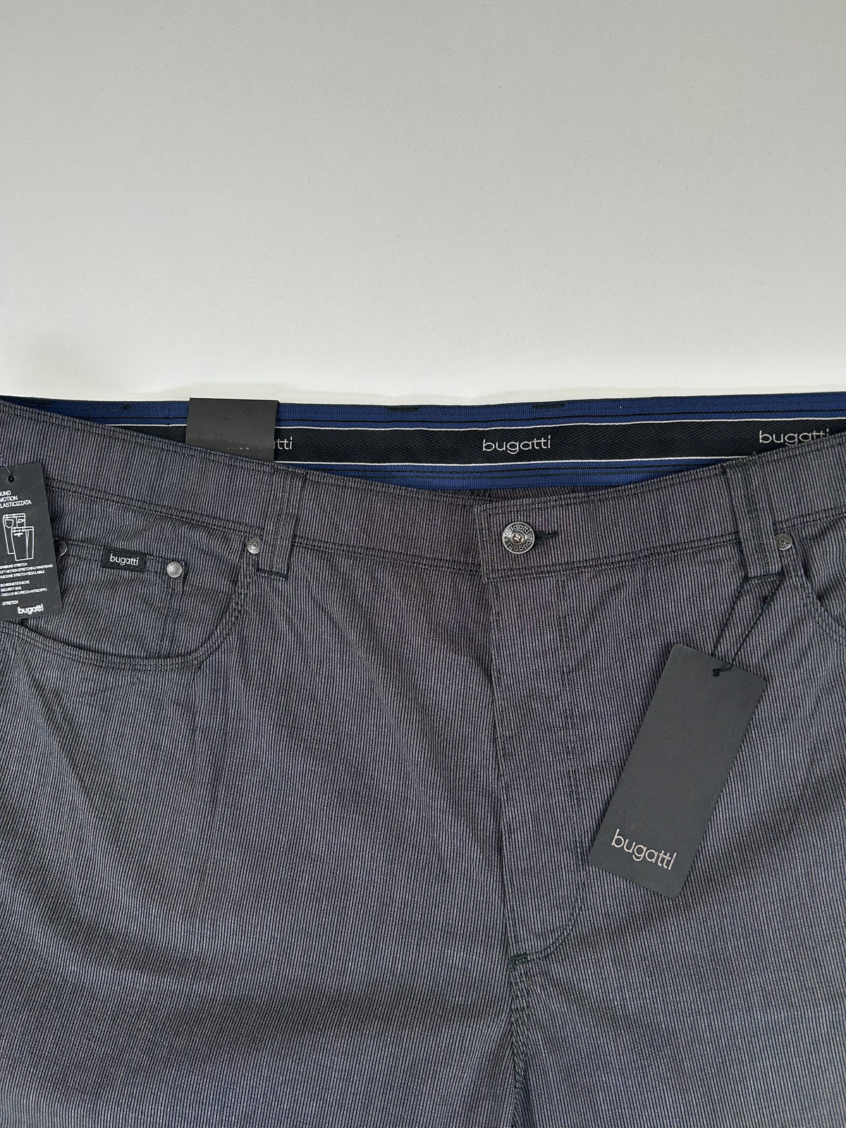 Bugatti pantalone Cordoba grigio — dettaglio tessuto — IlBotteghino