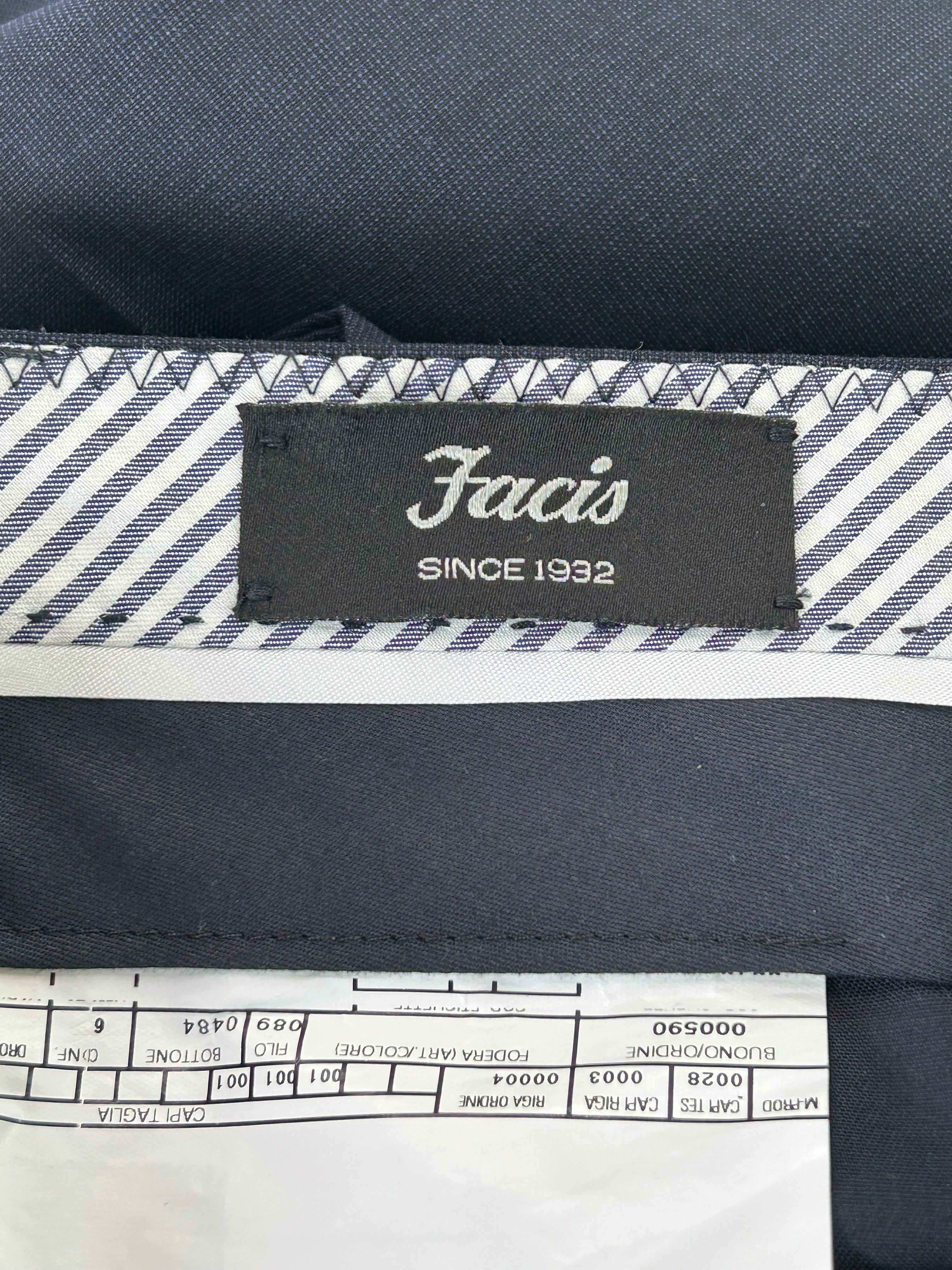 Pantalone Facis blu navy in lana vergine - Tg. IT 52