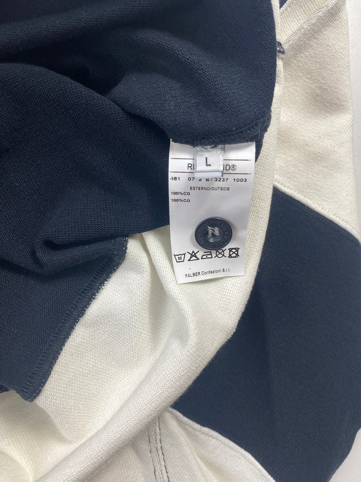 Polo rugby Richmond Black Flag righe bianche e nere - Tg. L