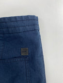 Pantalone Hugo Boss Cabana-N lino blu, etichetta brand Hugo Boss
