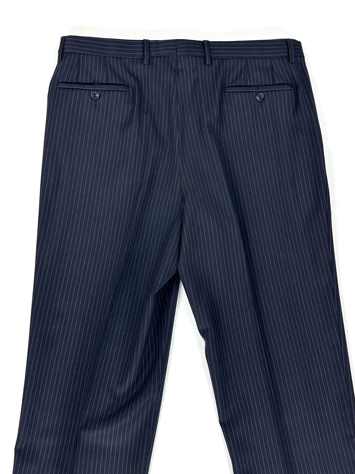 Pantalone Garrett's blu gessato, vista ravvicinata