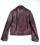 Versace Jeans Couture giubbotto in pelle bordeaux Made in Italy – M