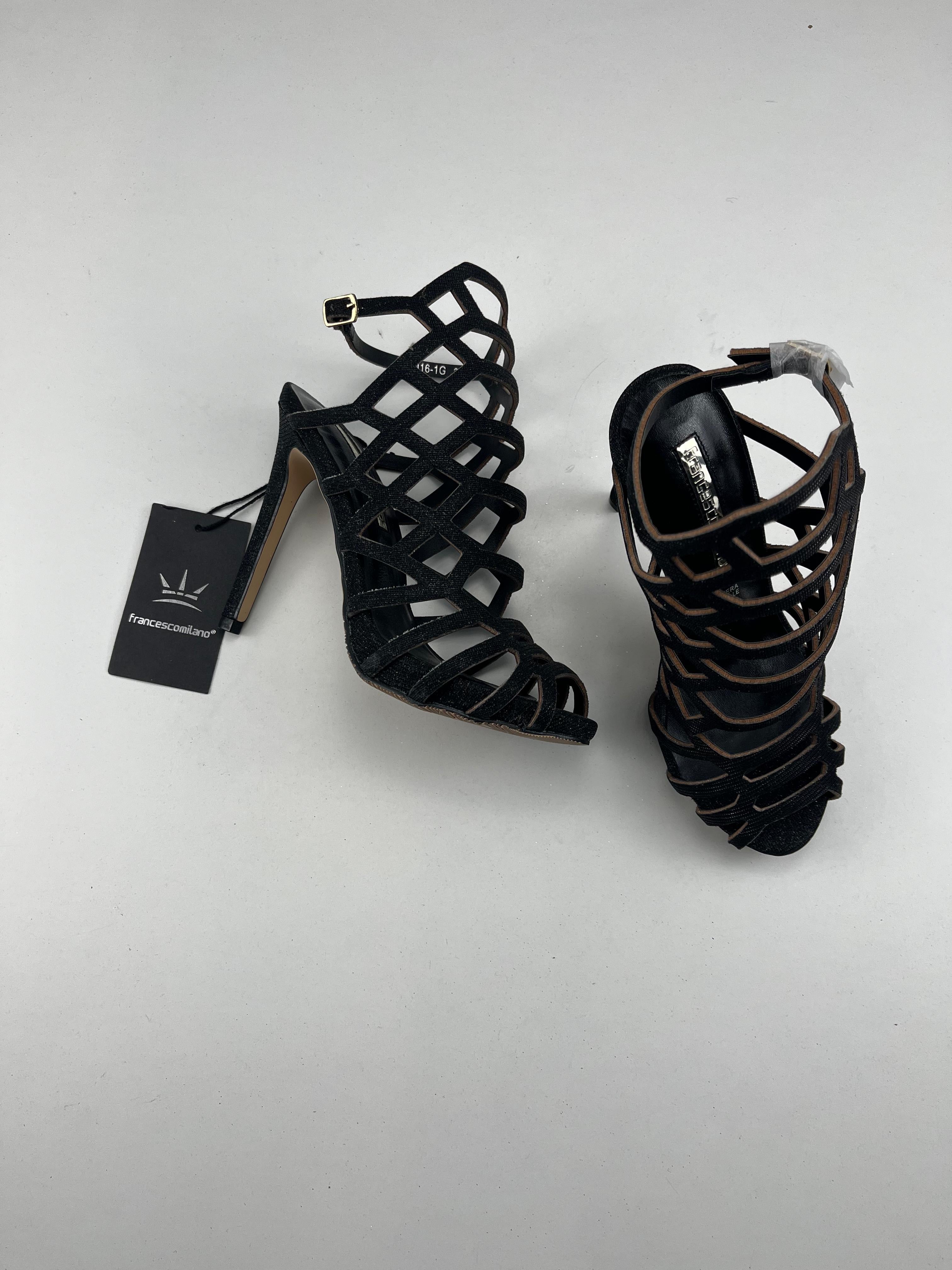 Scarpa Francesco Milano effetto retato nera, taglia EU 36 — IlBotteghino