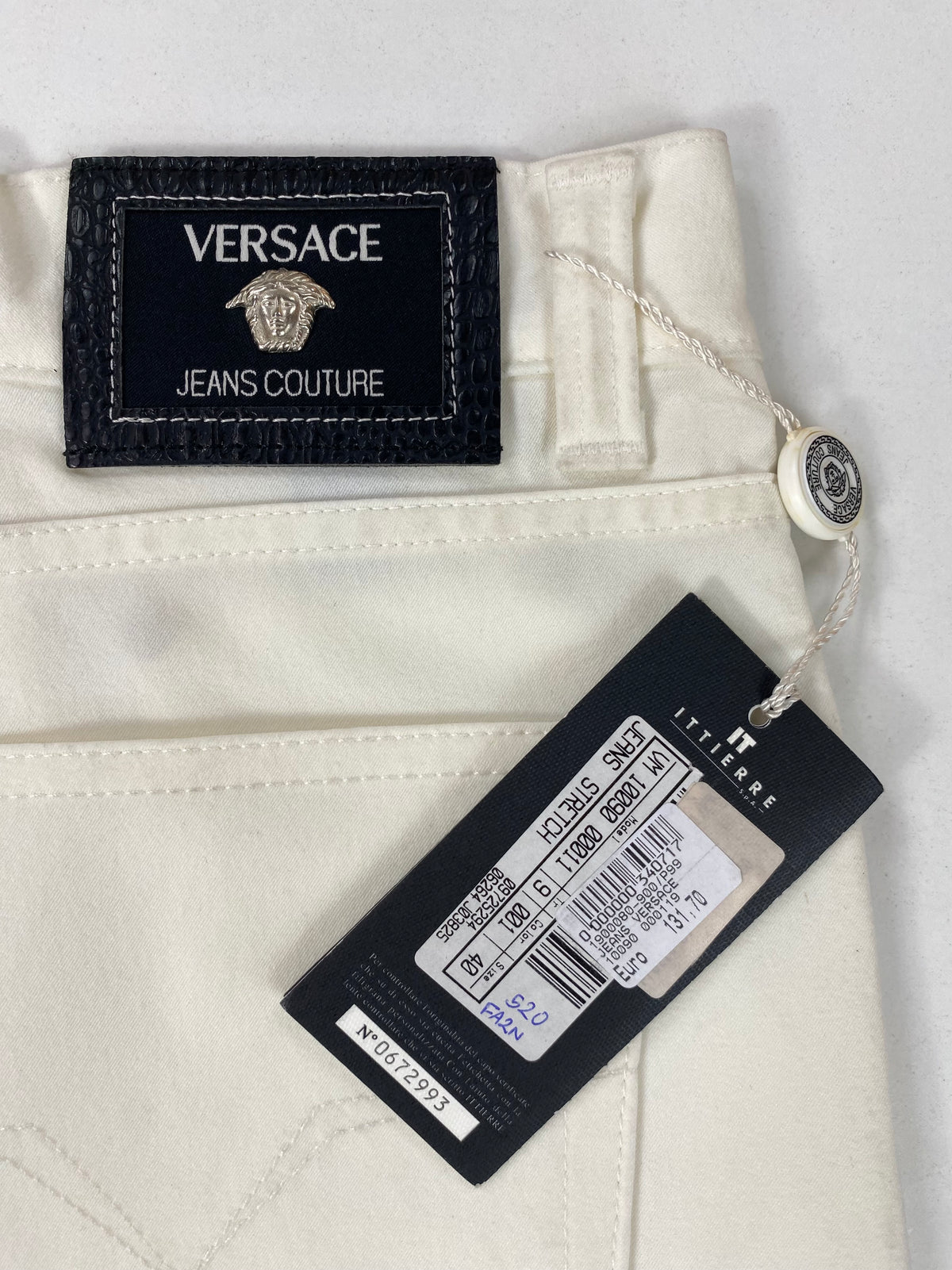 Versace Jeans Couture Pantalone Cinque Tasche Bianco Stretch Regular Fit – foto 9 di 11