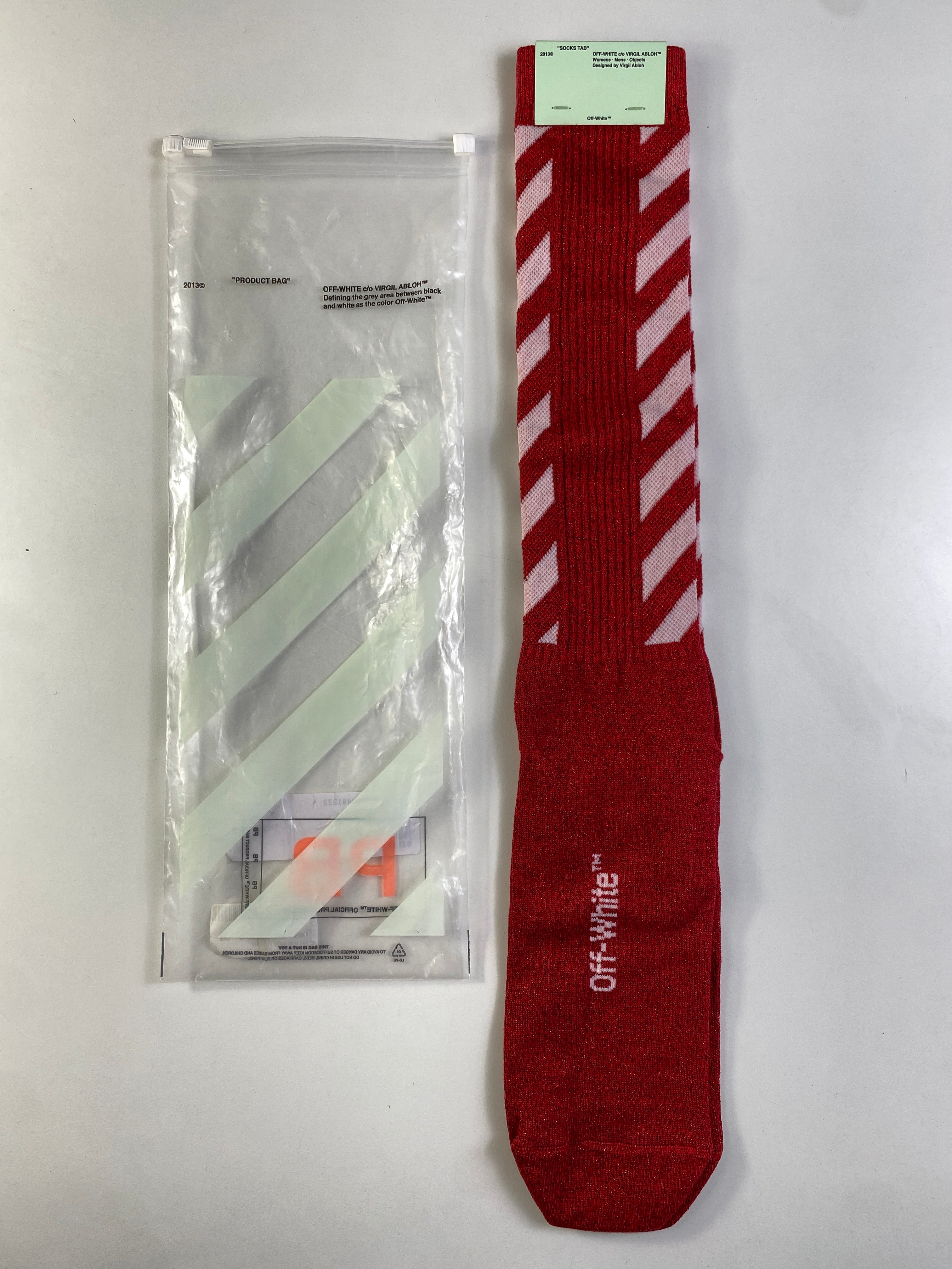Off-White calzetti rossi — pezzo unico d'archivio — IlBotteghino