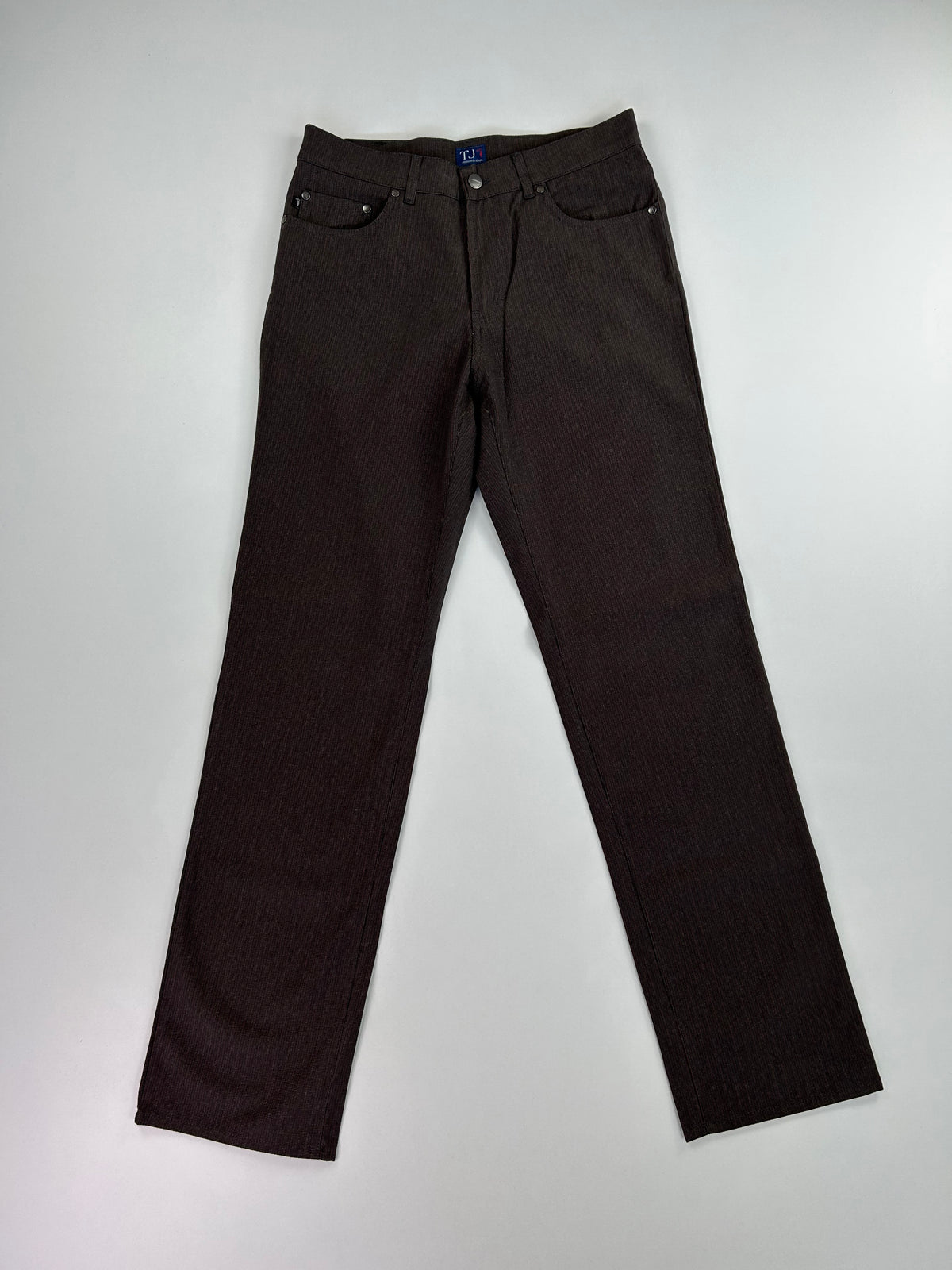 Pantalone Trussardi Jeans trama marrone e rossa, taglia IT 48 — IlBotteghino