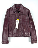 Versace Jeans Couture giubbotto in pelle bordeaux Made in Italy – M