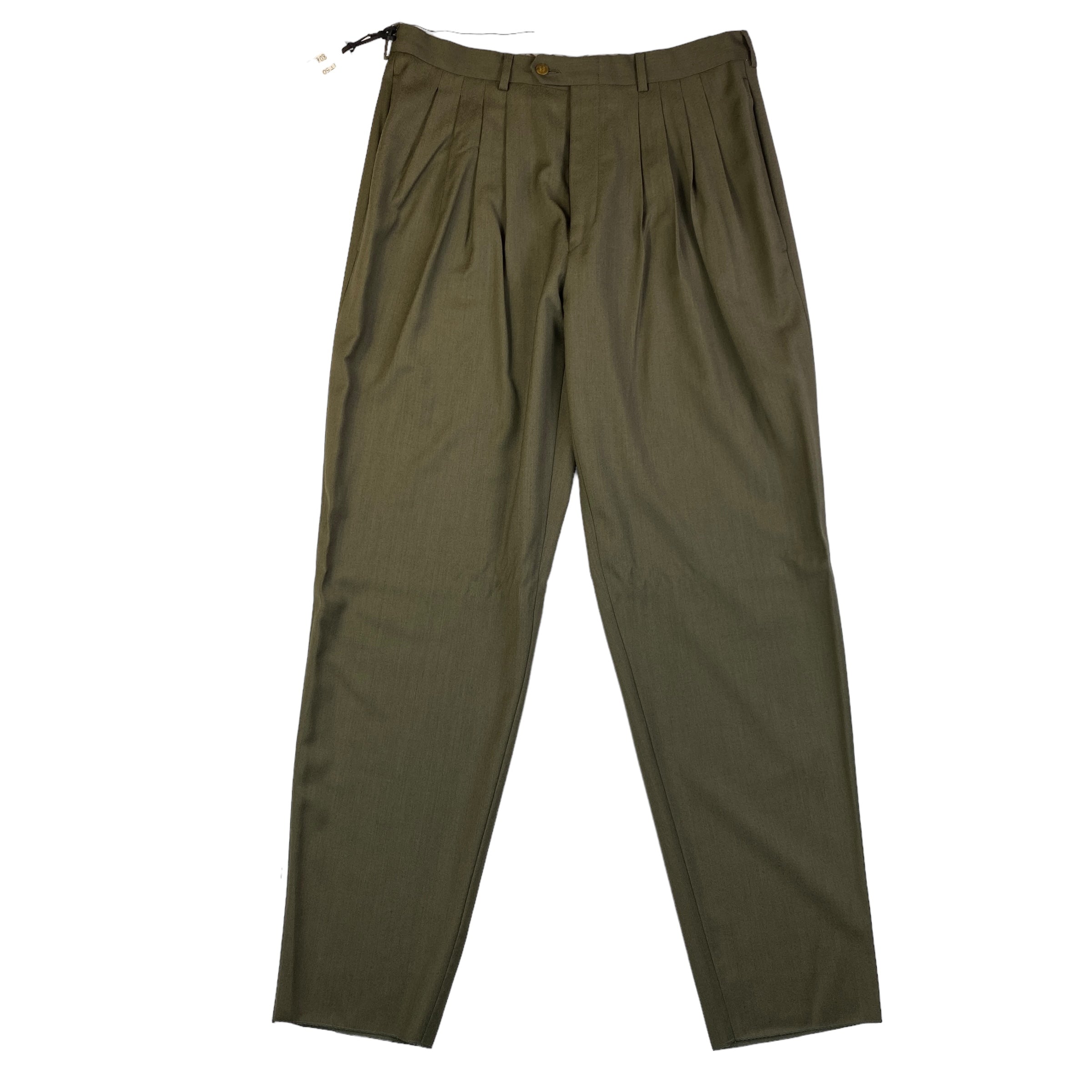 Pantalone Giorgio Reggiani verde militare lana merino, taglie IT 48 e IT 52 — IlBotteghino