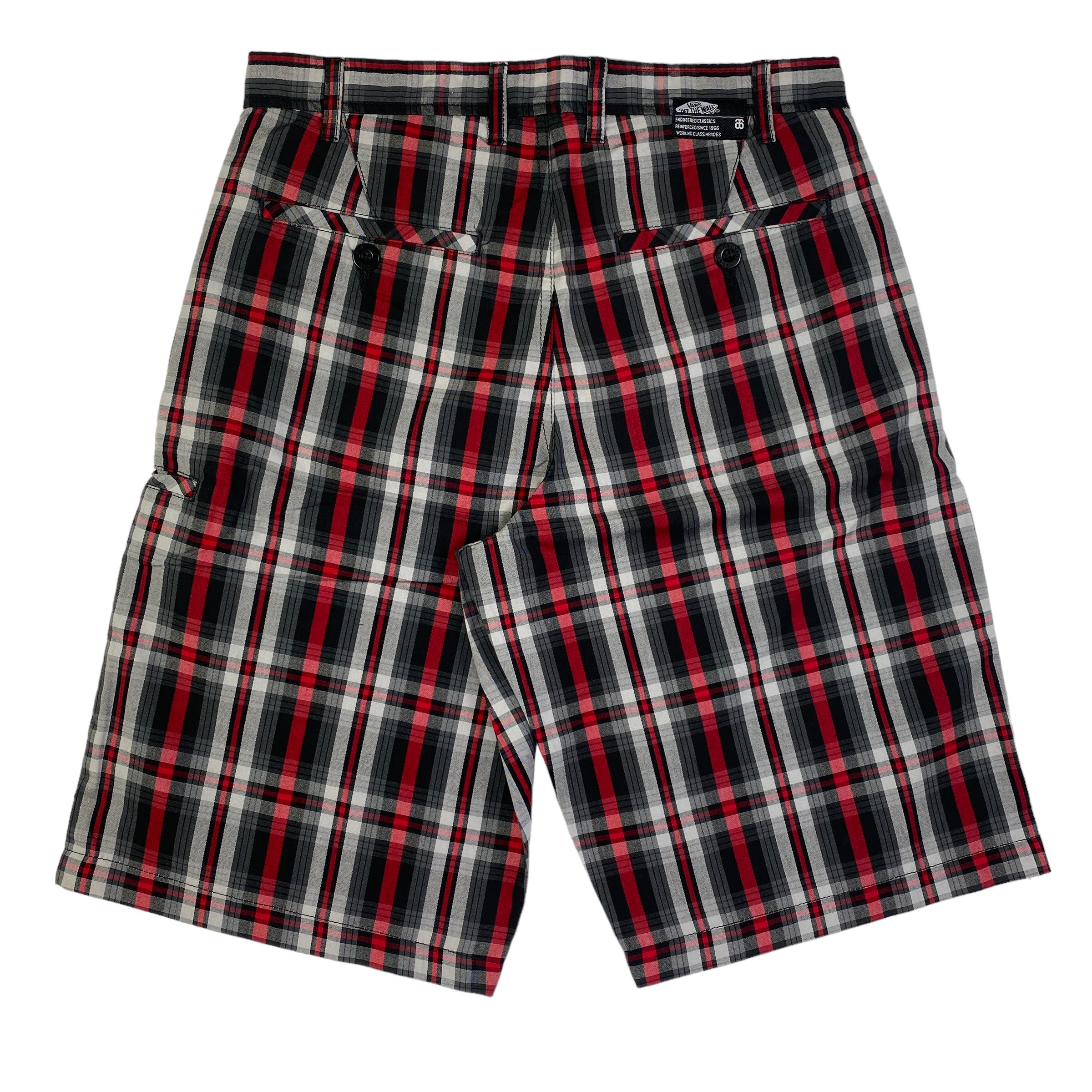 Vans short quadri rosso/grigio — streetwear d'archivio — IlBotteghino
