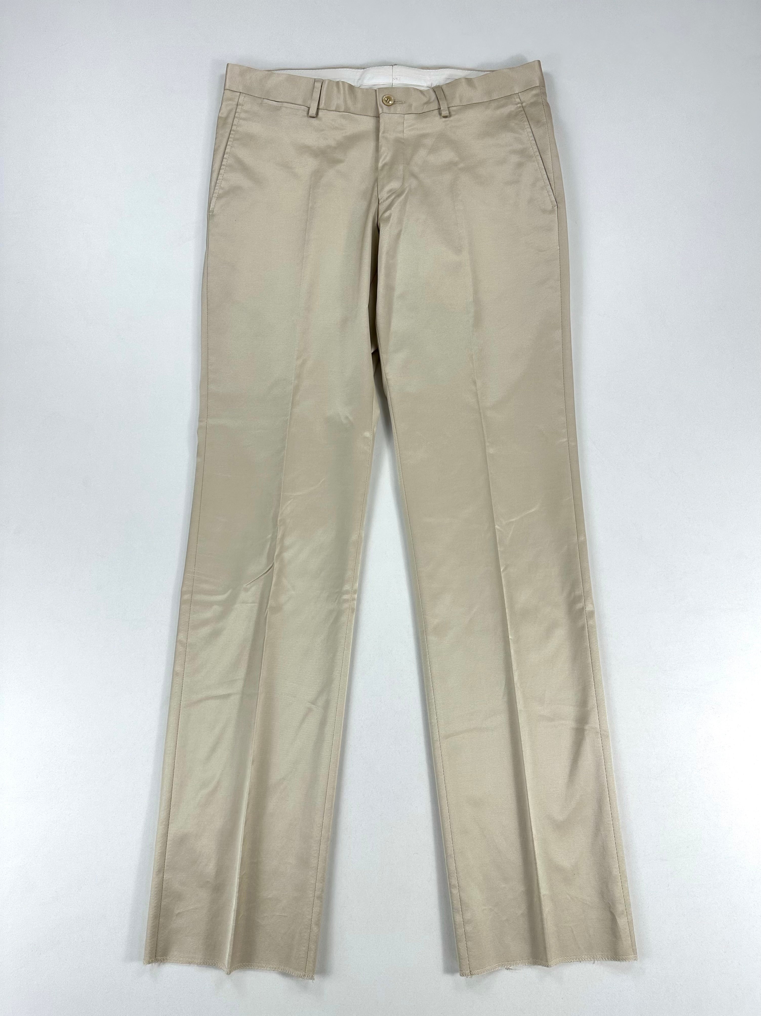 Pantalone dell'abito Versace Collection panna vista frontale intera con piega stirata