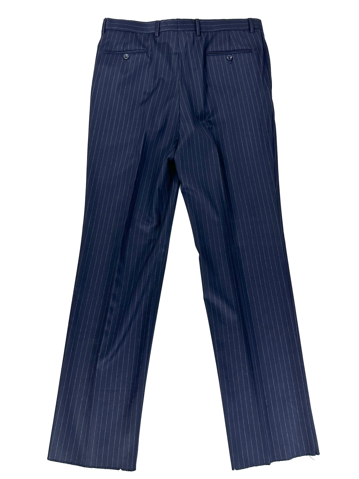 Pantalone del completo Garrett's blu gessato, vista frontale
