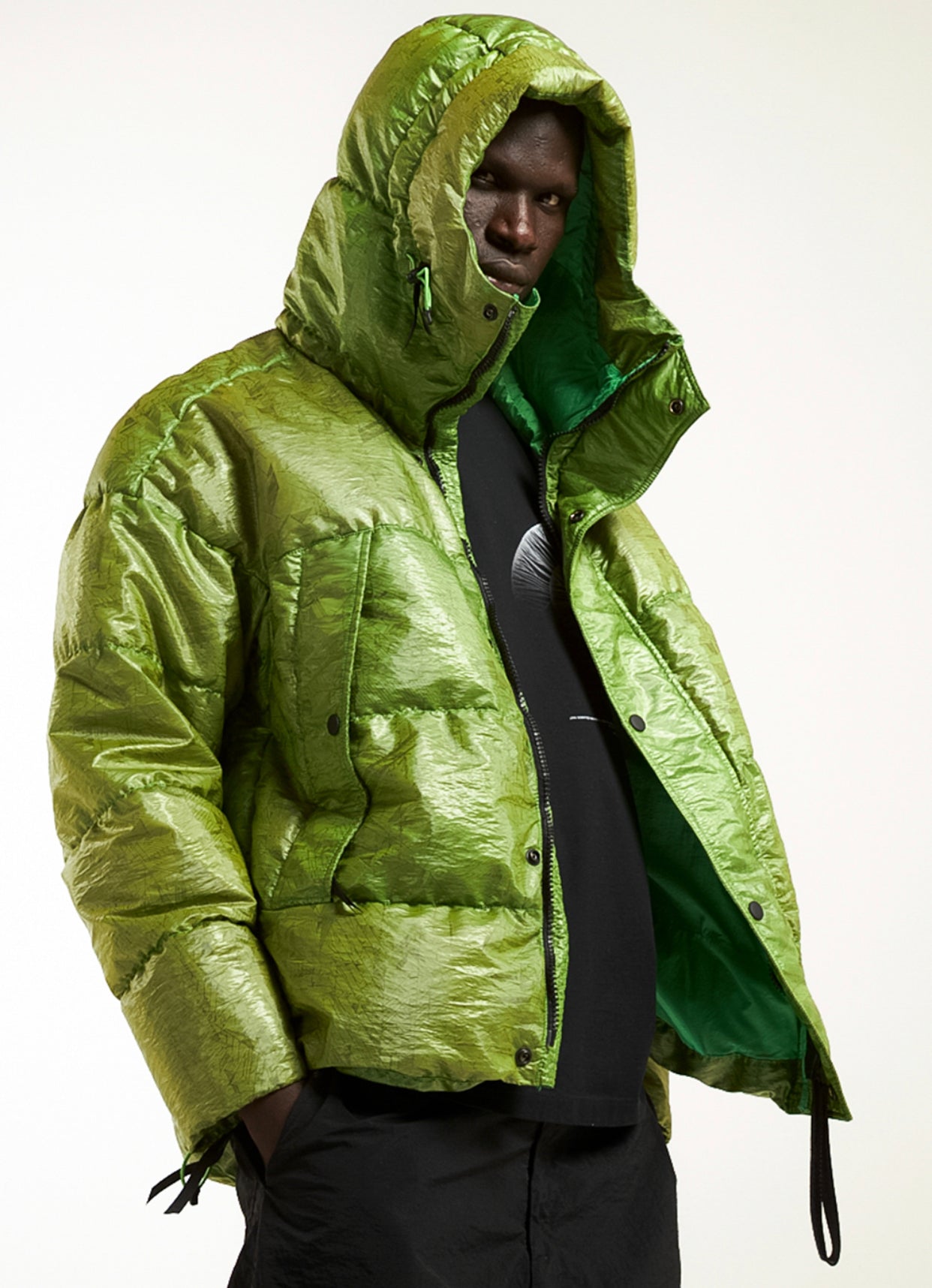 Nemen piumino verde acido — archivio moda outerwear — IlBotteghino