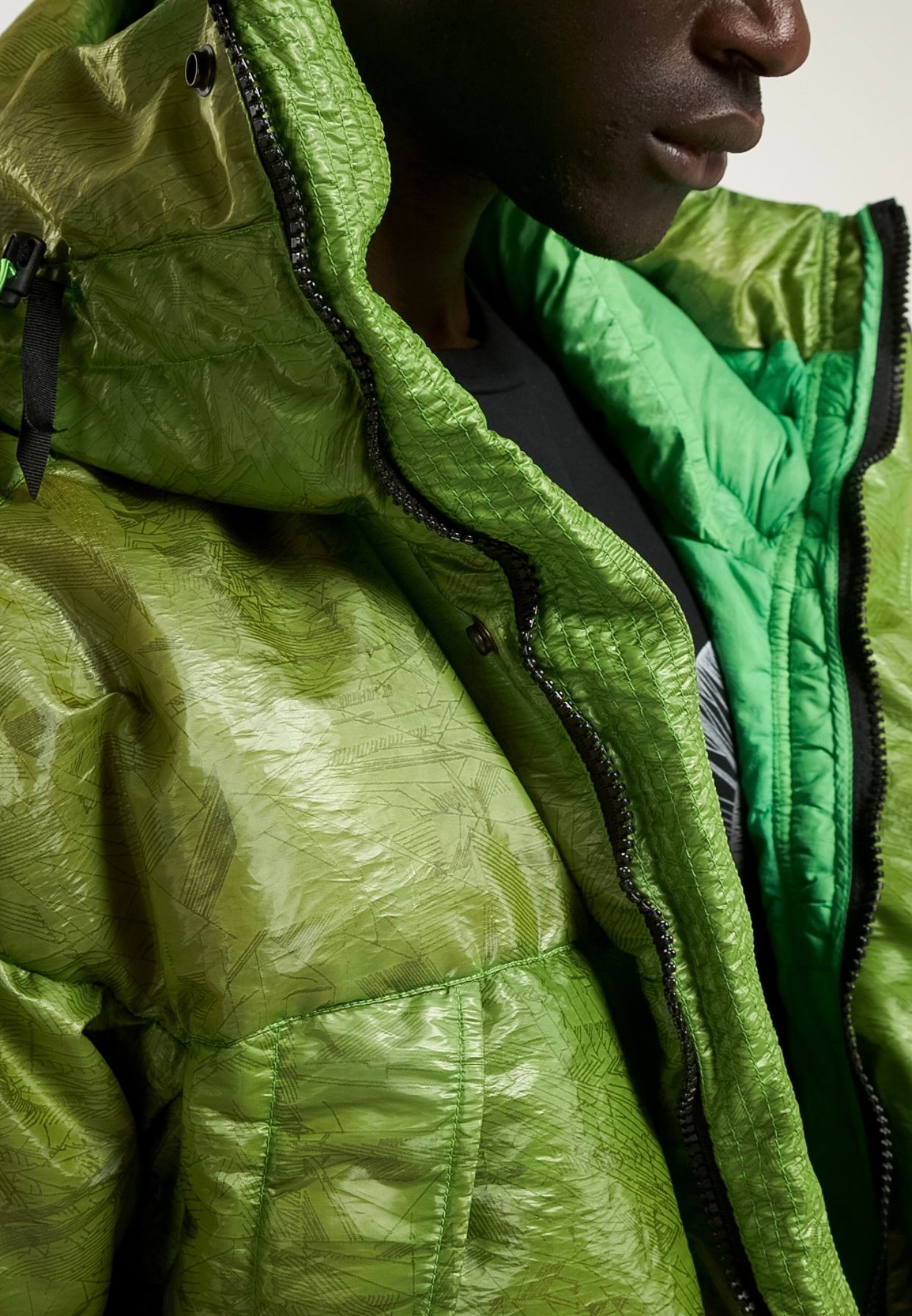 Nemen piumino verde acido — archivio moda luxury — IlBotteghino