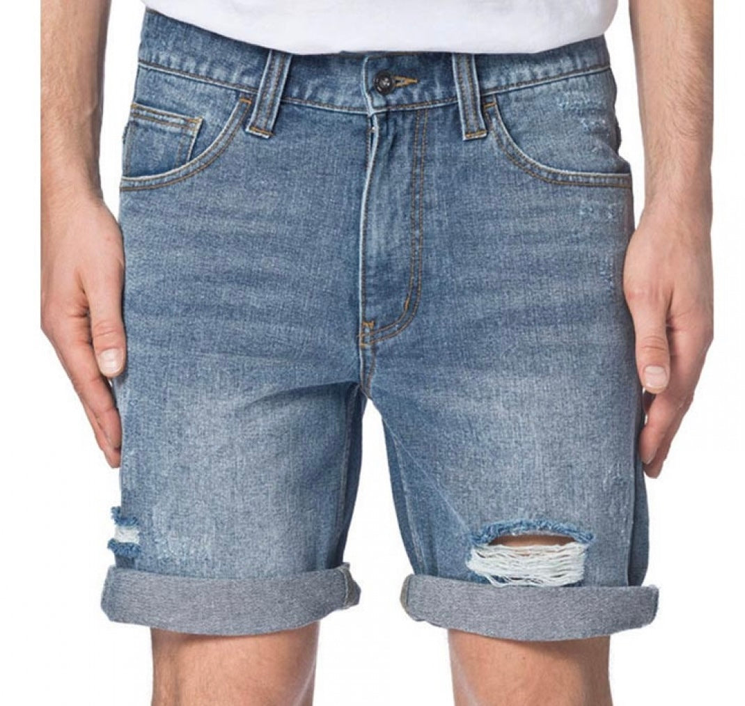 Short denim Globe Destroyer destroyed blue, taglie US 30 e US 32 — IlBotteghino