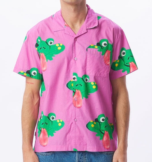 Camicia Obey Frogman Woven Wild Rose, taglie S-L — IlBotteghino