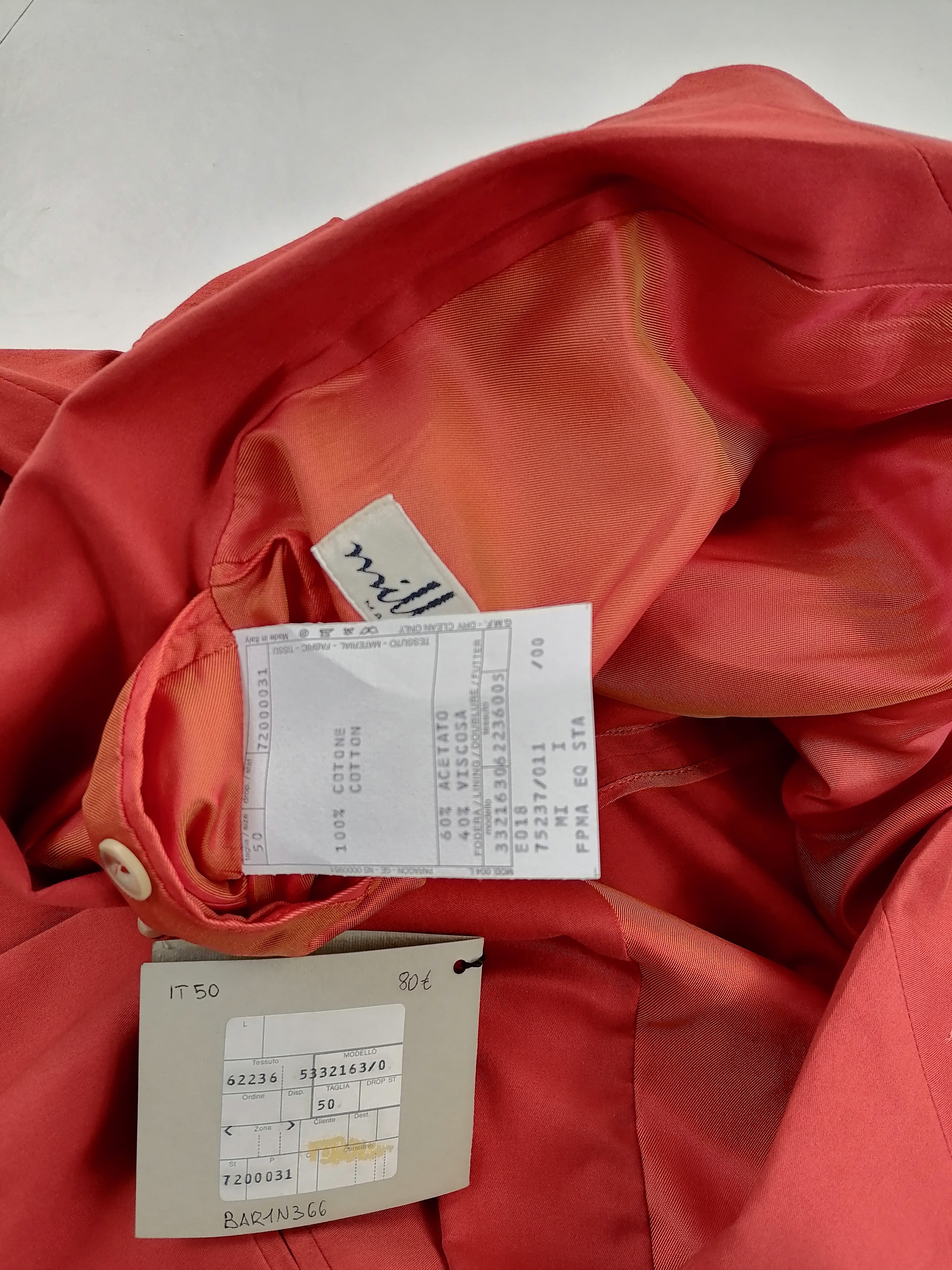Millibar giacca rossa — pezzo unico d'archivio — IlBotteghino
