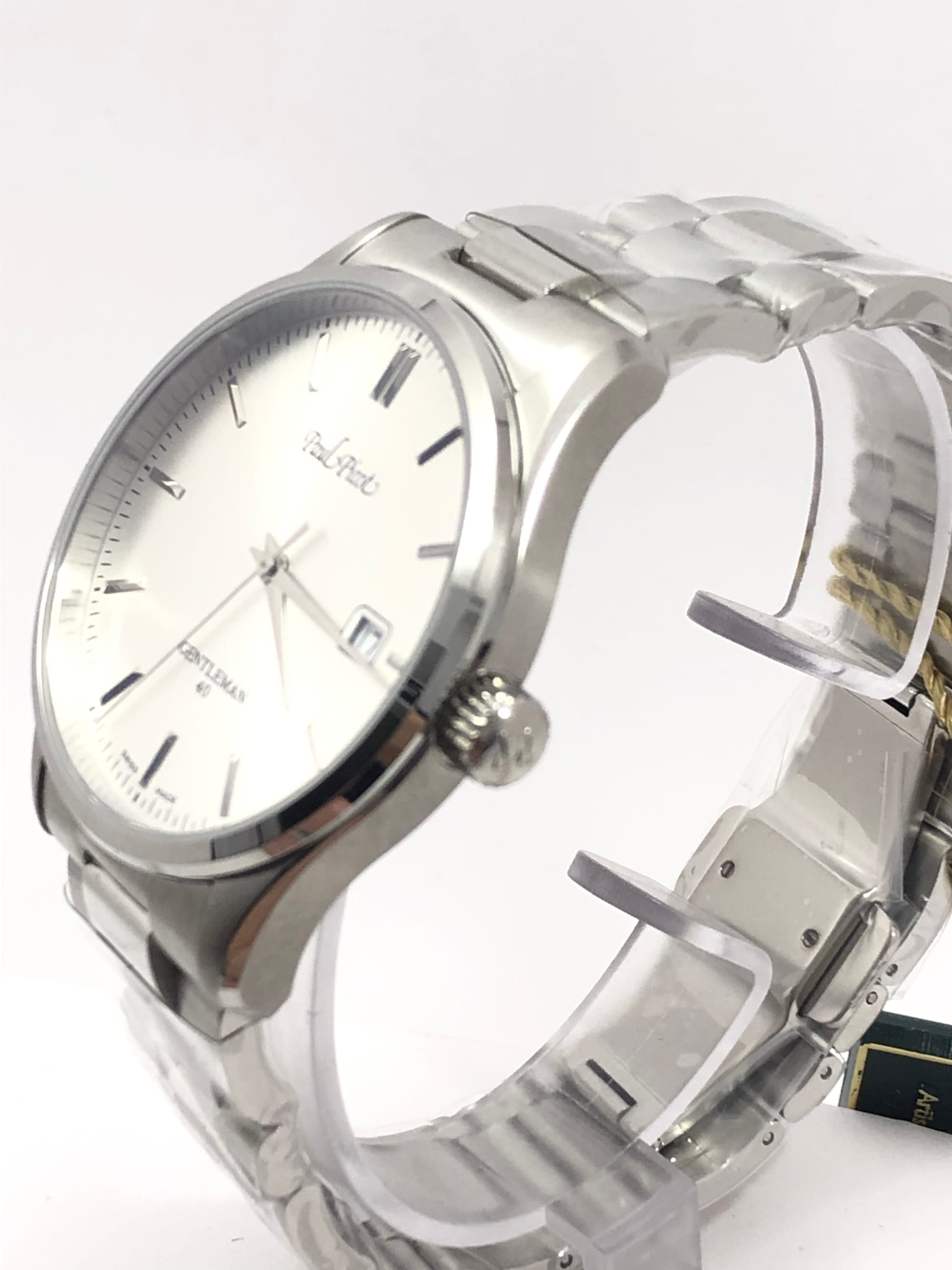 Paul Picot Gentleman 40 — quadrante argento al quarzo — IlBotteghino