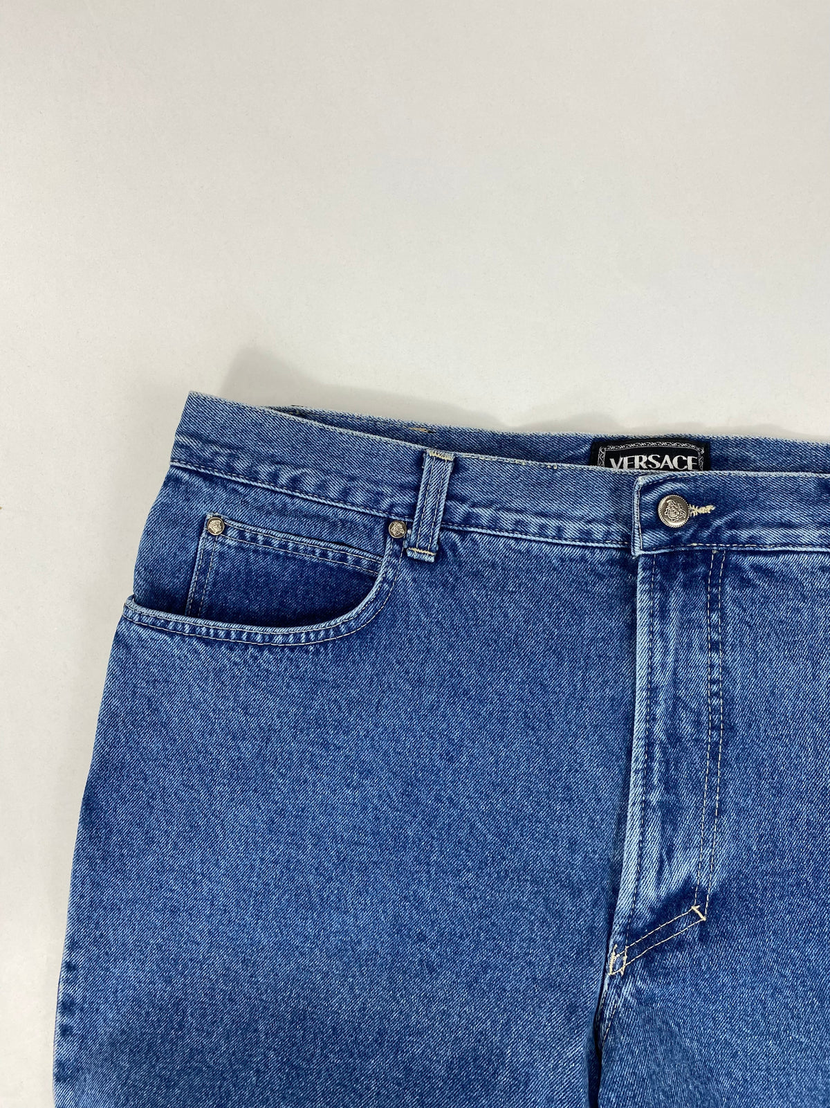 Versace Jeans Couture Jeans Vita Media Blu in Cotone Gamba Affusolata – foto 3 di 14