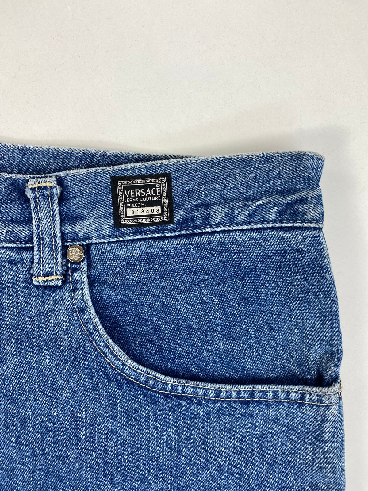 Versace Jeans Couture Jeans Vita Media Blu in Cotone Gamba Affusolata – foto 4 di 14