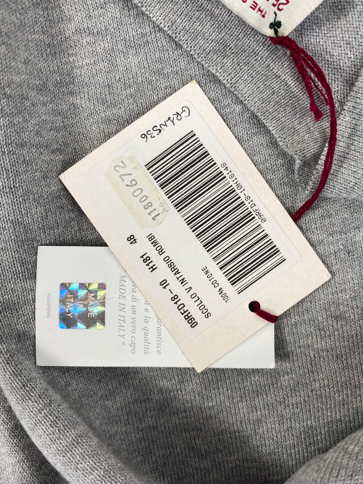 25 Roadfield St. Maglione Collo a V a Rombi Argyle Grigio Panna Viola in Cotone – foto 9 di 9