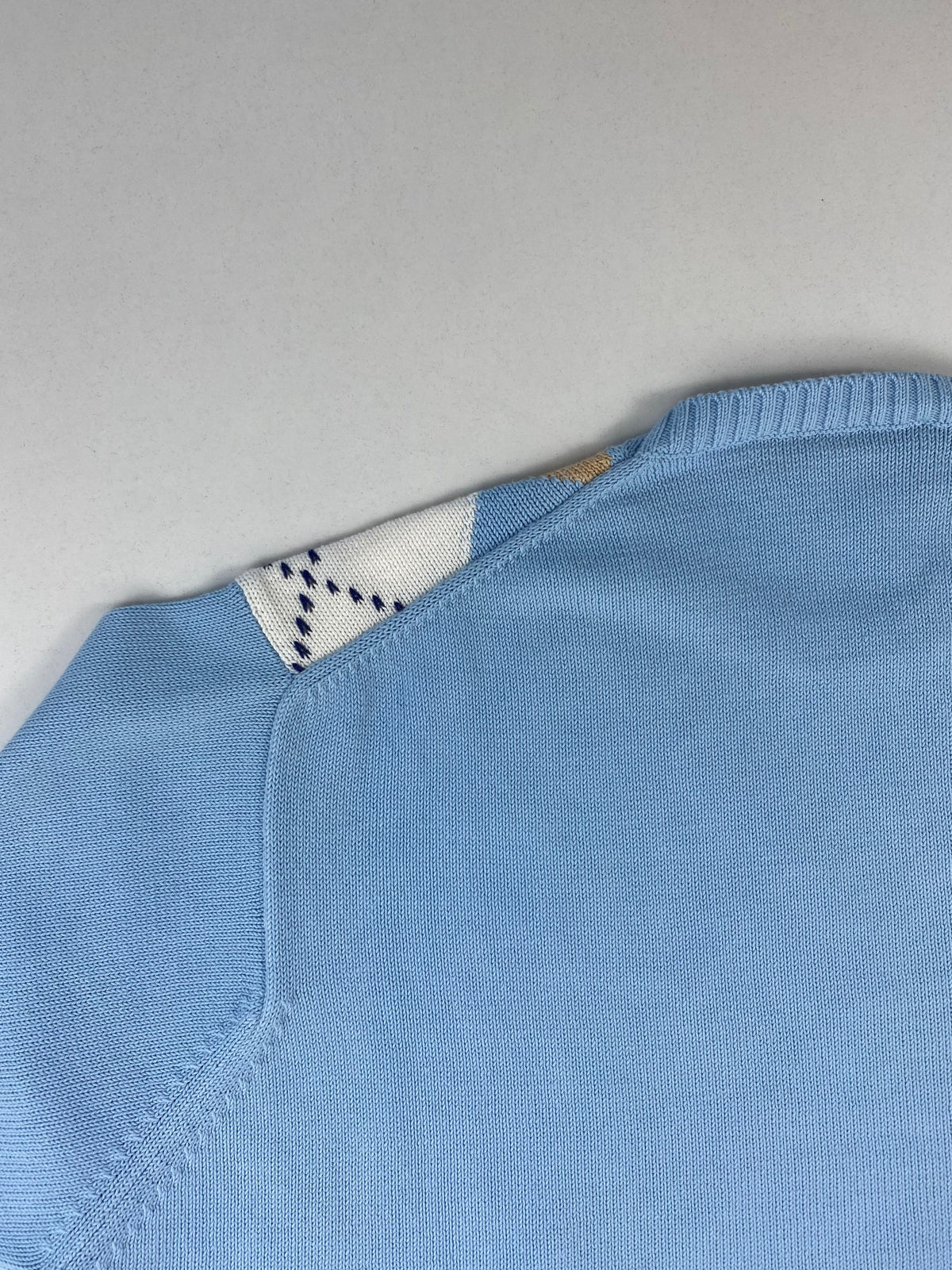 Aquascutum Maglione Girocollo Azzurro a Rombi Argyle in Cotone – foto 7 di 8